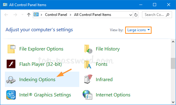 setting outlook 2016 indexing