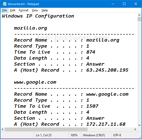 Clear dns cache