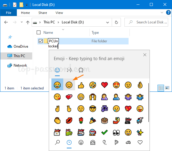 Mindre end stempel kaffe How to Make Funny Folder Name with Emoji on Windows 10 Password Recovery |  Password Recovery