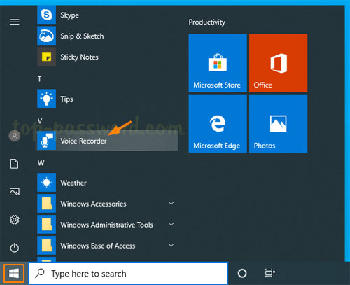 How access and use Voice Recorder app in Windows 10 | Password Recovery
