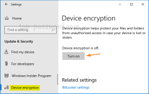 How to Turn On Device Encryption in Windows 10 Home | Password Recovery