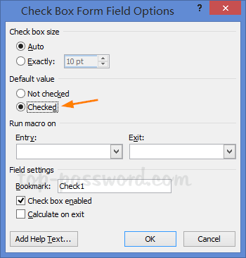 How to insert Check Box