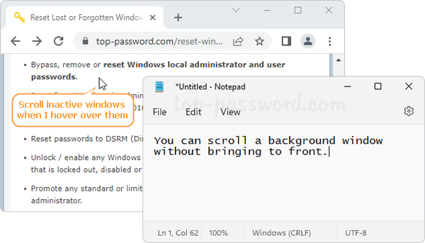 Khi cuộn cửa sổ bị hỏng trên Windows 11, việc bật/tắt tính năng này có thể giải quyết vấn đề ngay tại nhà. Và ảnh này sẽ hướng dẫn bạn từng bước một để khắc phục trục trặc nhanh chóng và dễ dàng. Cùng xem thêm để biết những thủ thuật khác để cải thiện hiệu suất của Windows 11 nào!