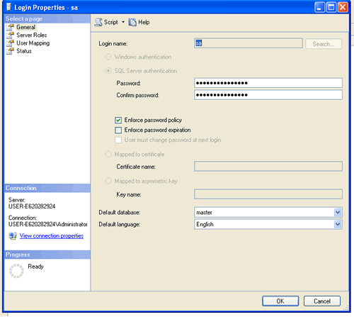 Change SQL Server Password