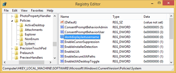 Don't display last username