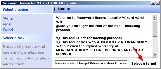 Select Windows Directory