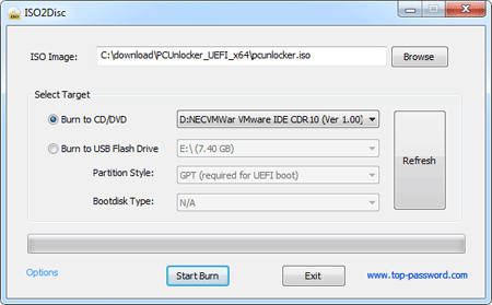 Create a PCUnlocker Live CD/USB Drive