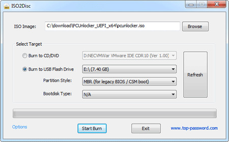 Burn ISO Image to USB flash drive