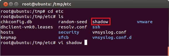 Locate the shadow file