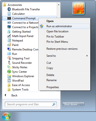 Open Command Prompt with Administrator Privilges