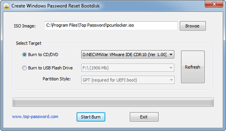 acer password reset disk