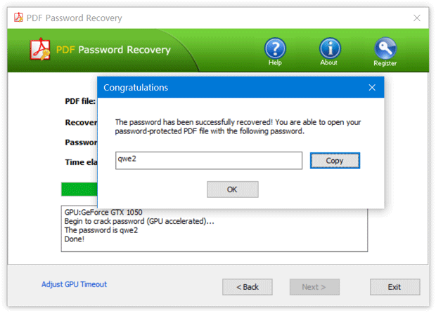 Recover your password successfully