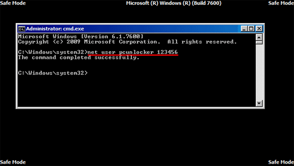 change windows password command line