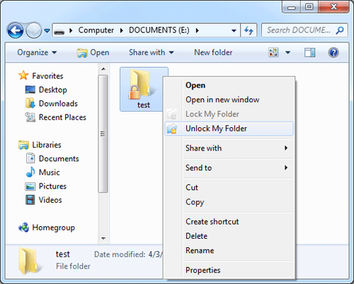 create locked folder windows 10