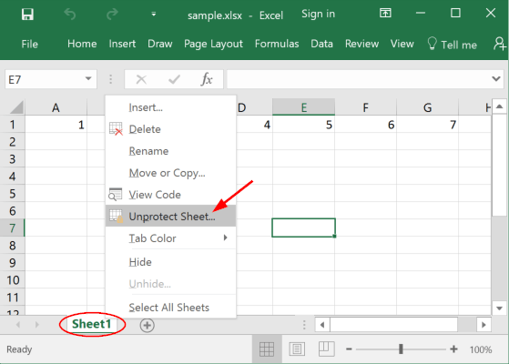 excel remove protection from cells