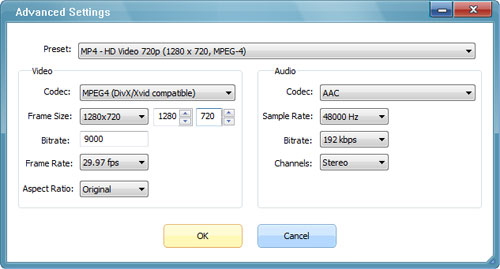 Video Convert Settings