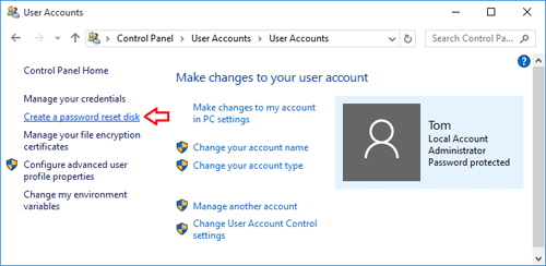 create windows 8.1 password reset disk