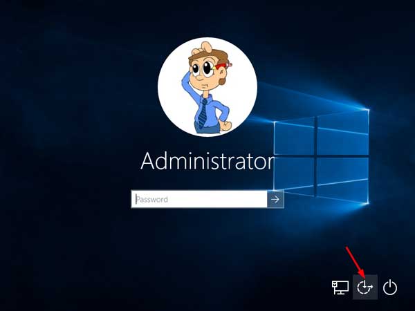 Windows 10 Ease of Access button
