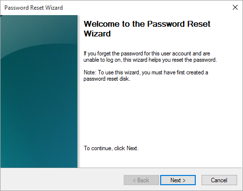 download password reset disk windows 10