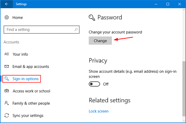 how to change my computer login not using microsoft account