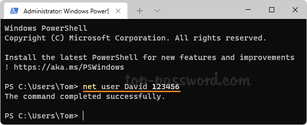 Reset Windows password with Command Prompt