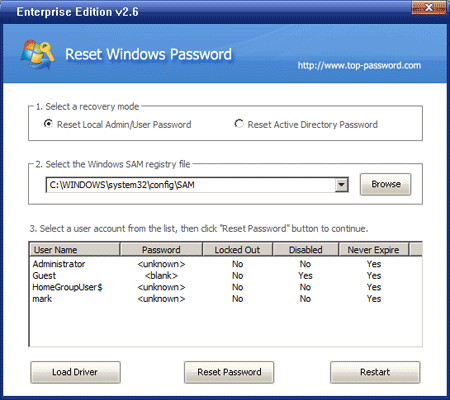 clear password windows vista