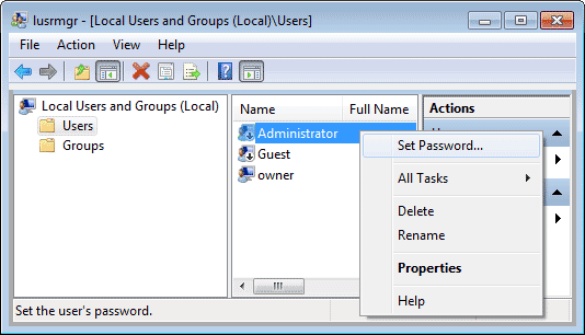 Reset Administrator Password